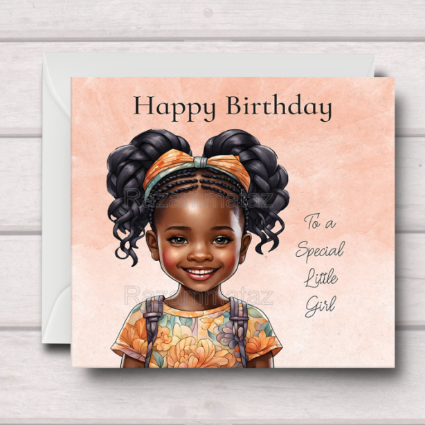 Black Girl Birthday Card L